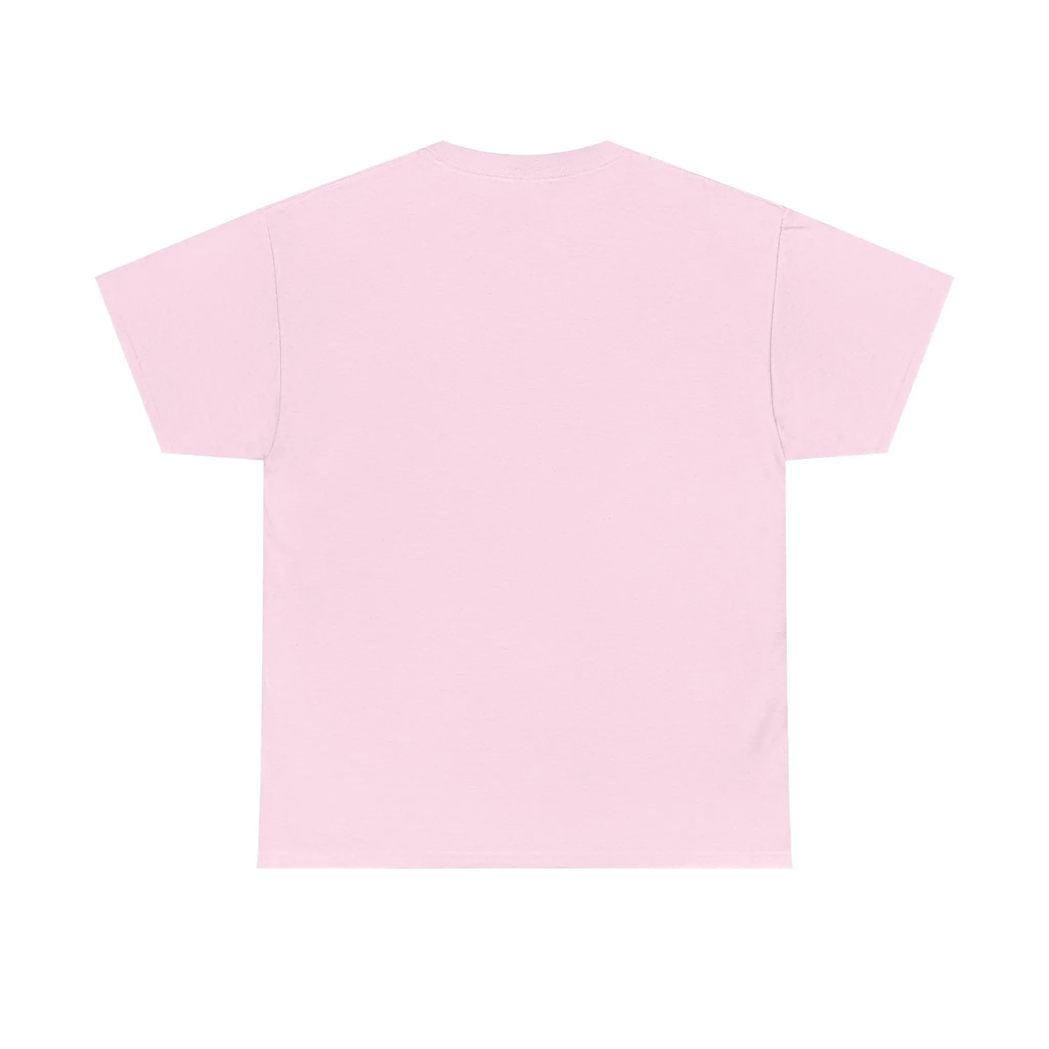 Unisex heavy cotton tee, light pink crewneck with short sleeves