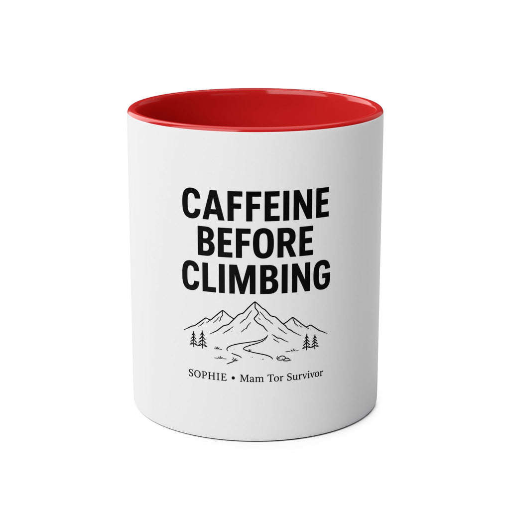 Personalised Climbing Mug – Caffeine Before Climbing