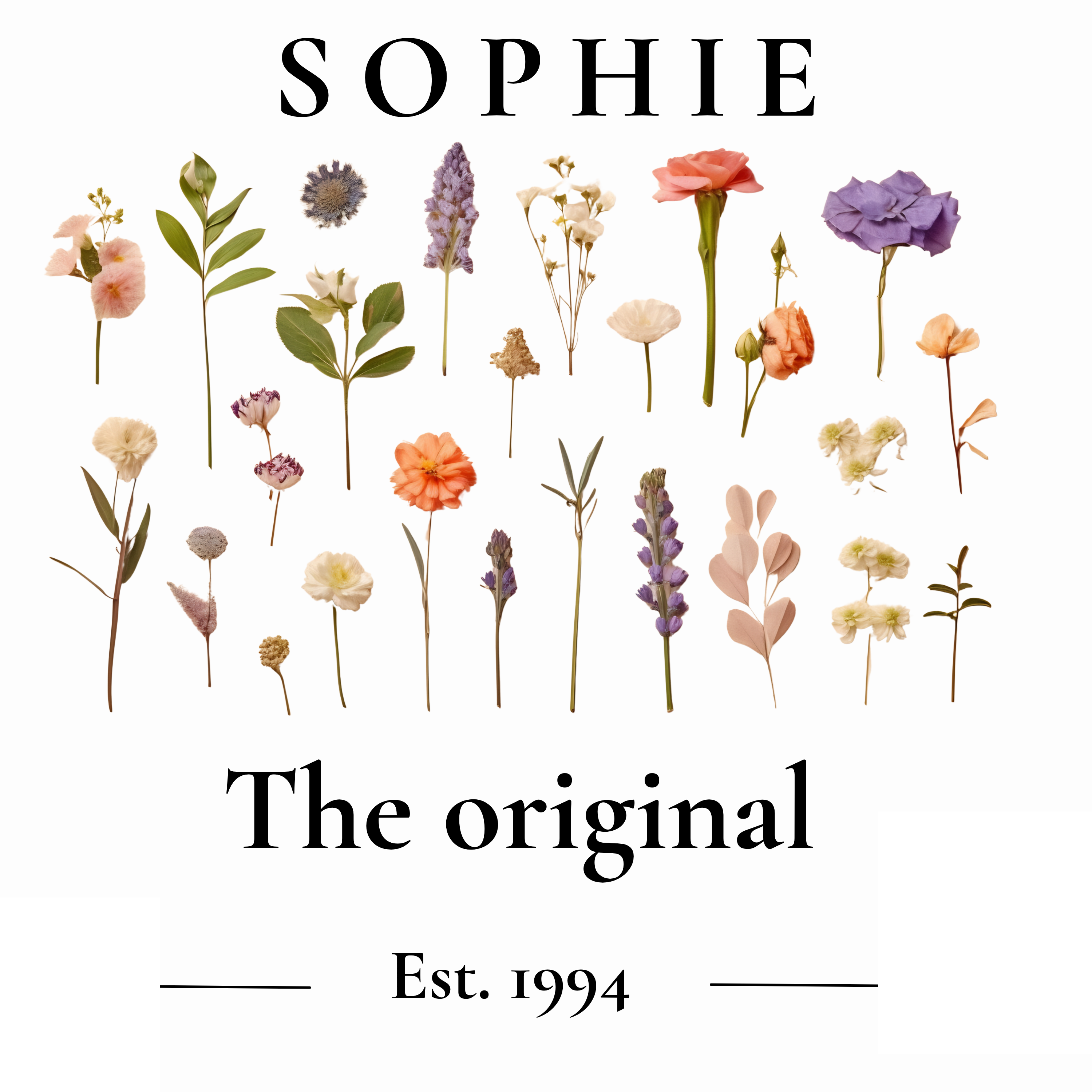Personalised Floral Tote Bag — Custom Name & Year Garden Tote Gift