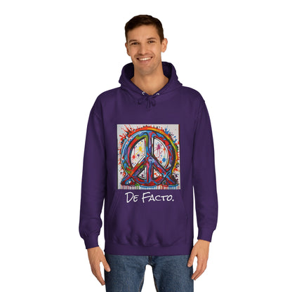 De Facto,  Hand Painted Peace Sign-  Hoodie