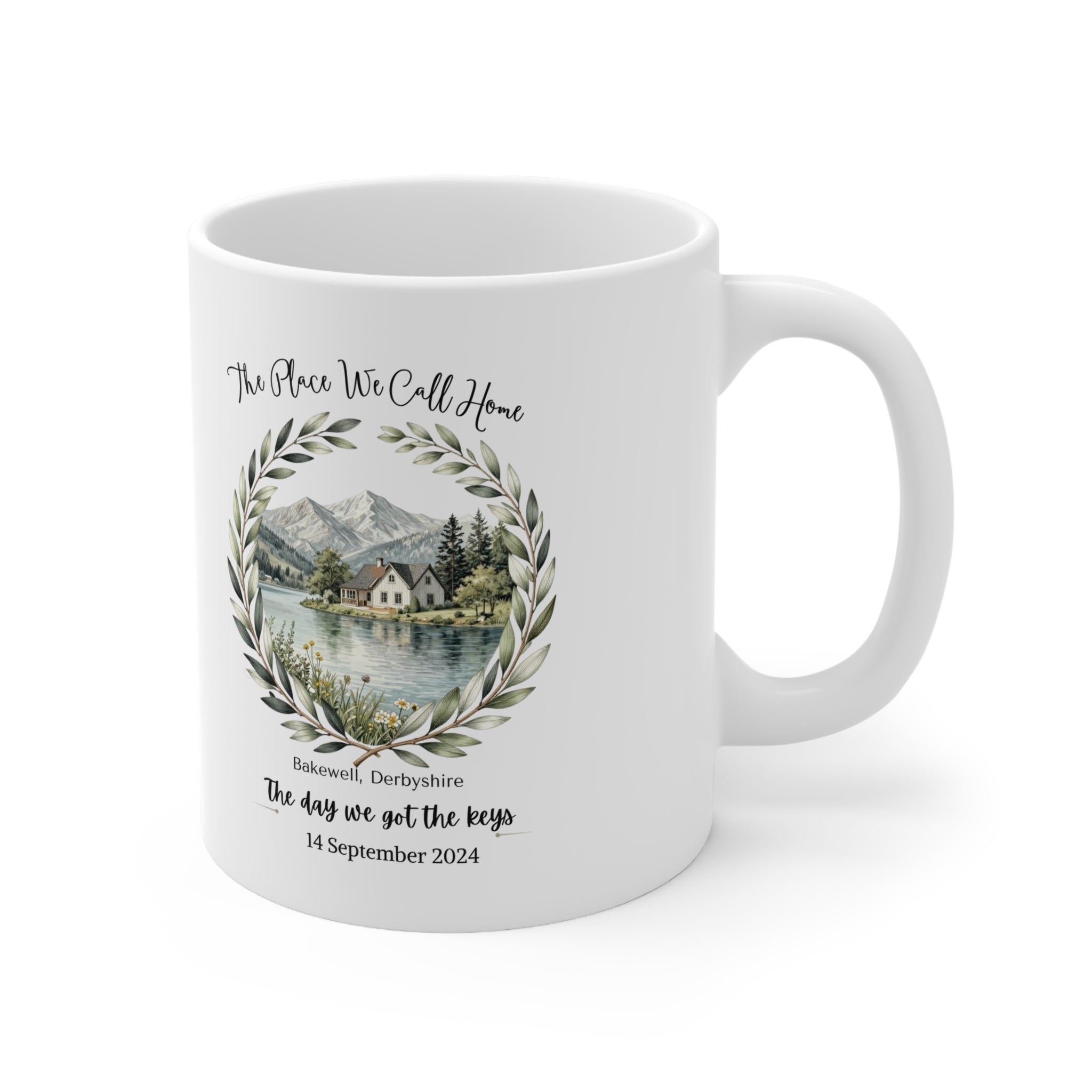 Personalised Lake Scene Mug | The Place We Call Home | Custom Date