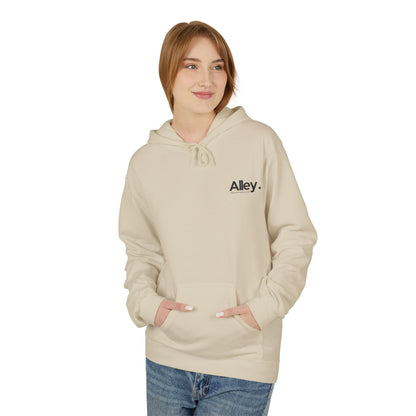 Alley. Minimalist Chest Logo Hoodie — Lightweight White Pullover
