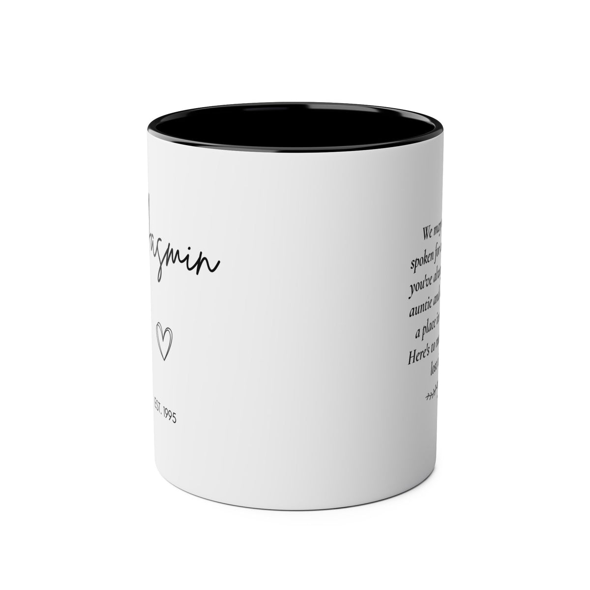 Personalised Name, Year & Quote Mug – Two-Tone Ceramic