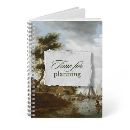 Time for Planning A5 Wirobound Notebook — Vintage Landscape Planner Journal