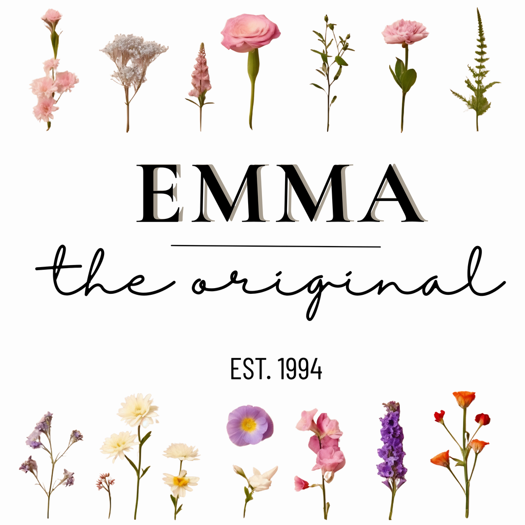 Personalised Floral Tote Bag — Custom Name & Year Garden Tote Gift