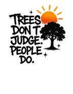 Hoodie graphic print with black tree silhouette and orange sun above the text