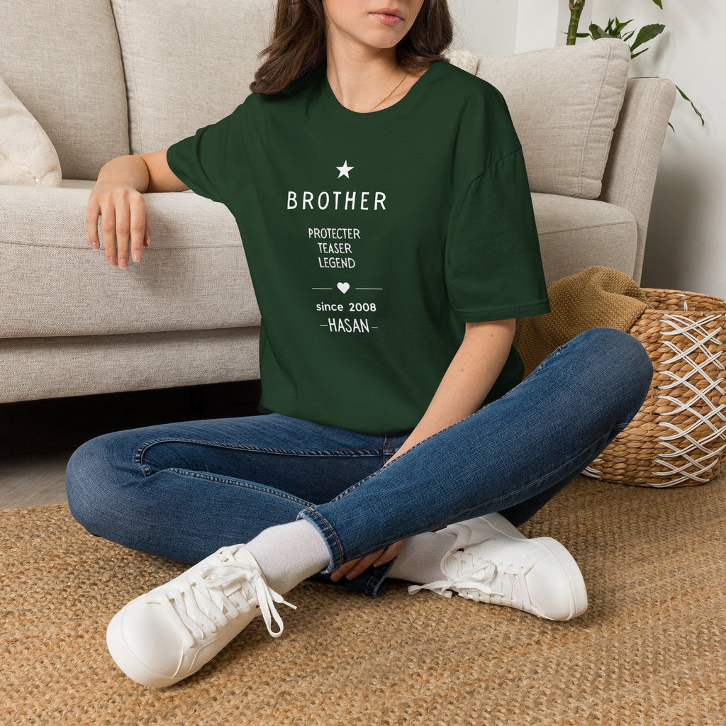 Personalised Brother T-Shirt | Protector Teaser Legend | Custom Name Gift