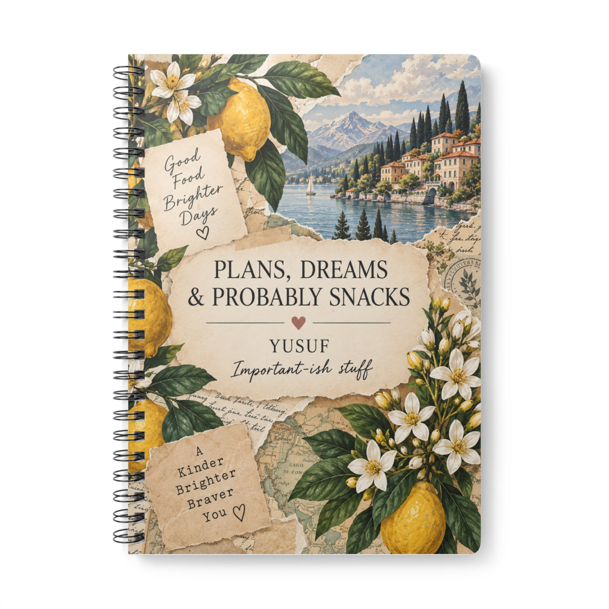 Plans, Dreams & Probably Snacks — Personalised A5 Lined Notebook