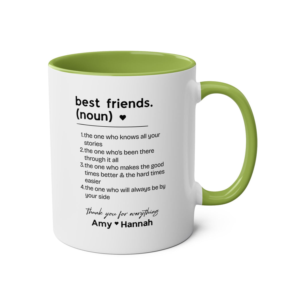 Best Friends Definition Coffee Mug — Personalized Friendship Gift (11oz Two-Tone)