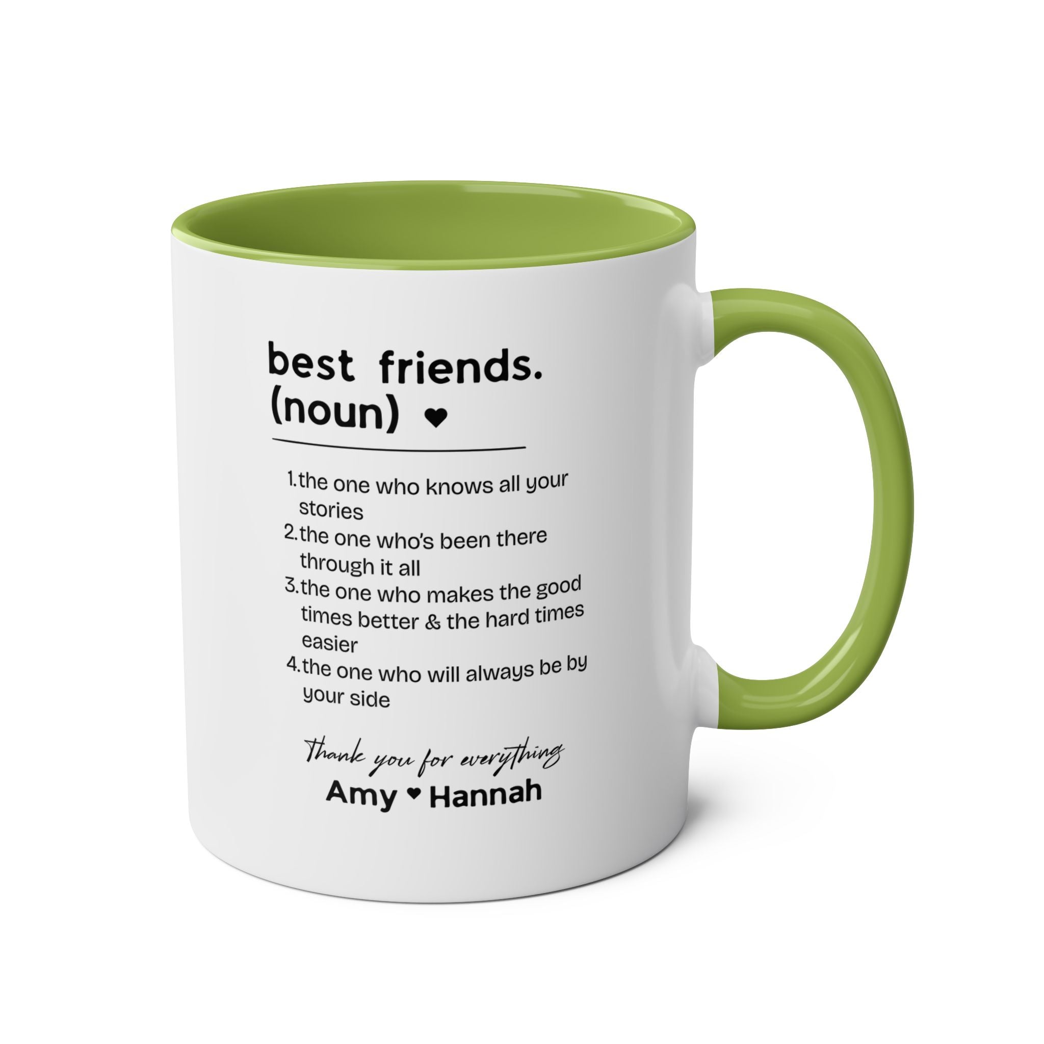 Best Friends Definition Coffee Mug — Personalized Friendship Gift (11oz Two-Tone)