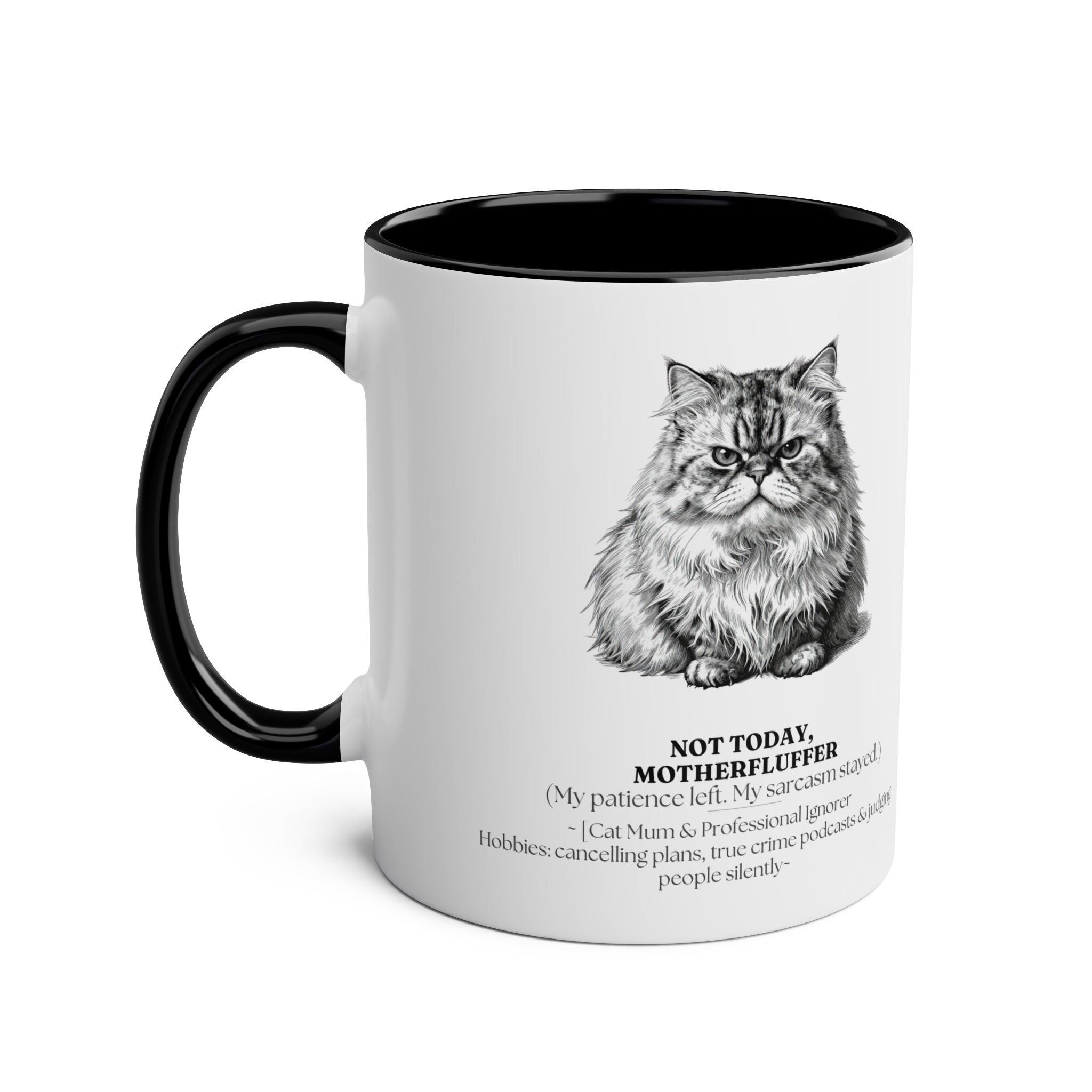 Not Today Motherfluffer Mug | Funny Cat Coffee Cup | Sarcastic Gift - AlleyCrafters
