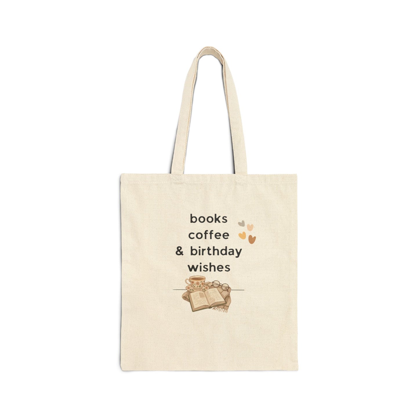 Books Coffee & Birthday Wishes Tote Bag — Book Lover Birthday Gift