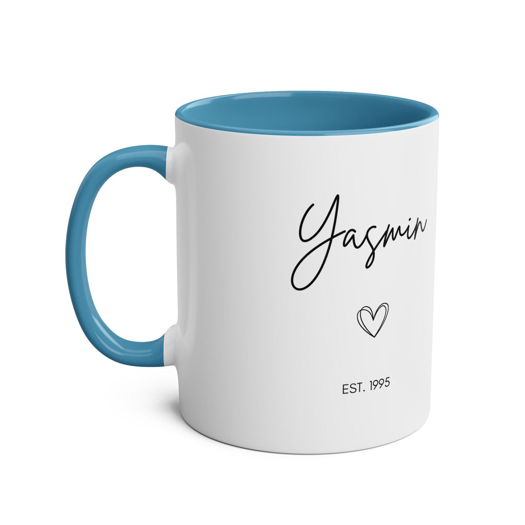 Personalised Name, Year & Quote Mug – Two-Tone Ceramic