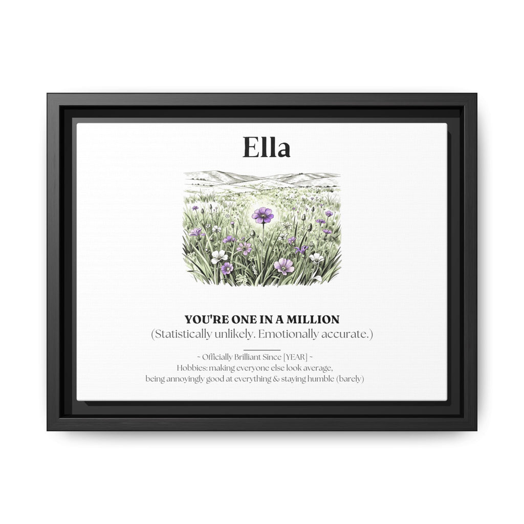 Personalised Wildflower Name Canvas Print — You're One in a Million - AlleyCrafters