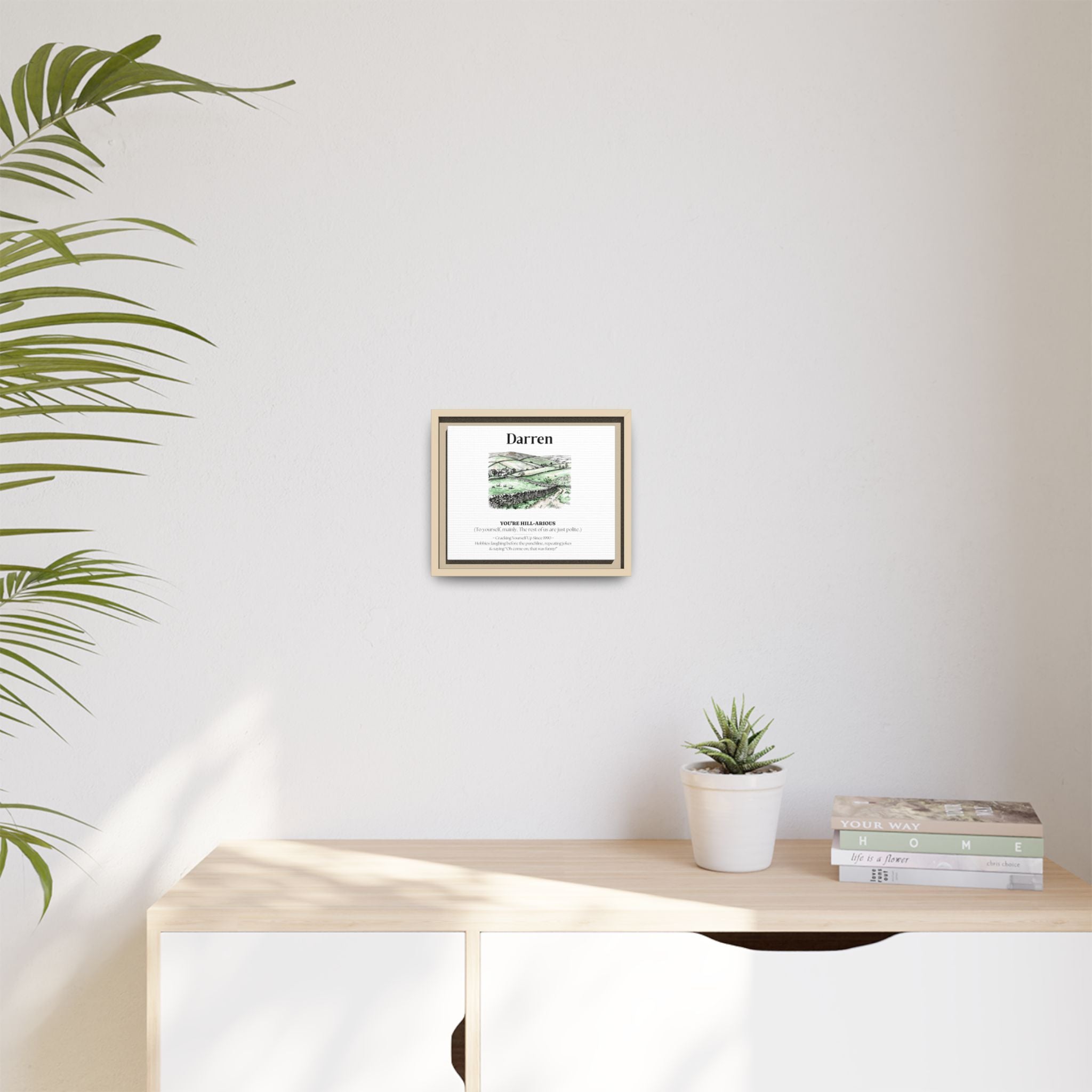 Personalised Framed Canvas Print — Funny Hill-Arrious Poem Art - AlleyCrafters