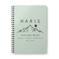 Personalised Explore More Mountain A5 Wirobound Notebook — Nature Adventure Journal