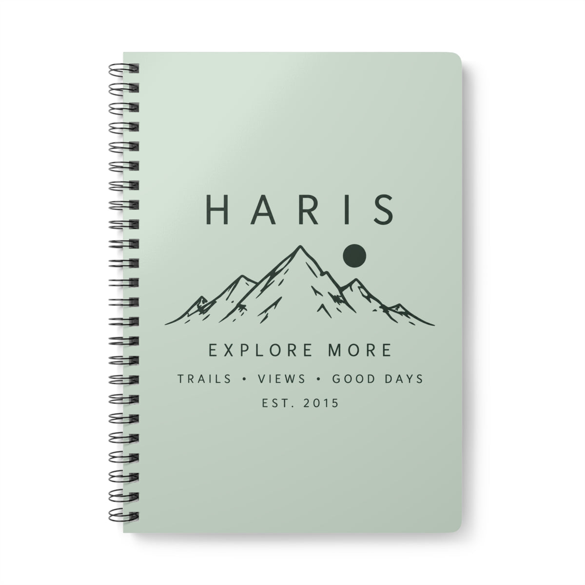 Personalised Explore More Mountain A5 Wirobound Notebook — Nature Adventure Journal