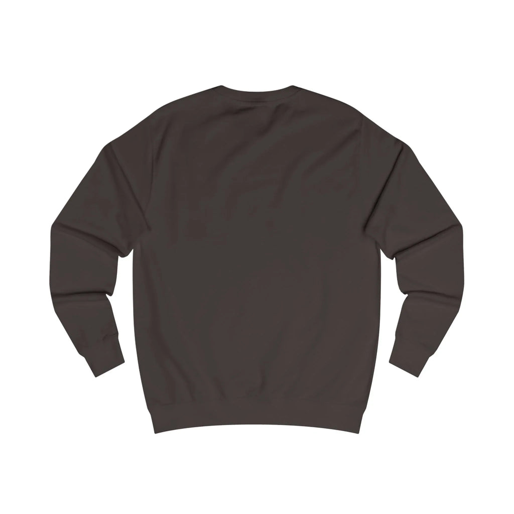 Dark brown sweatshirt back view, plain