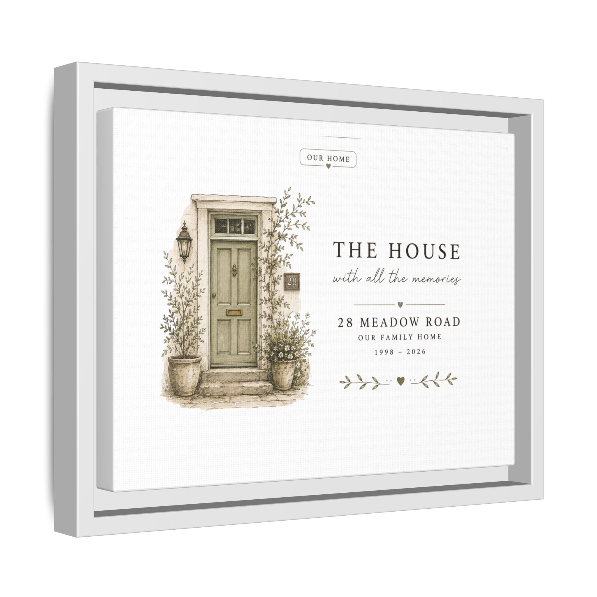 Personalised House Name Canvas Print — New Home & Housewarming Gift - AlleyCrafters