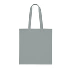 Grey receipt tote bag, plain front, flat view
