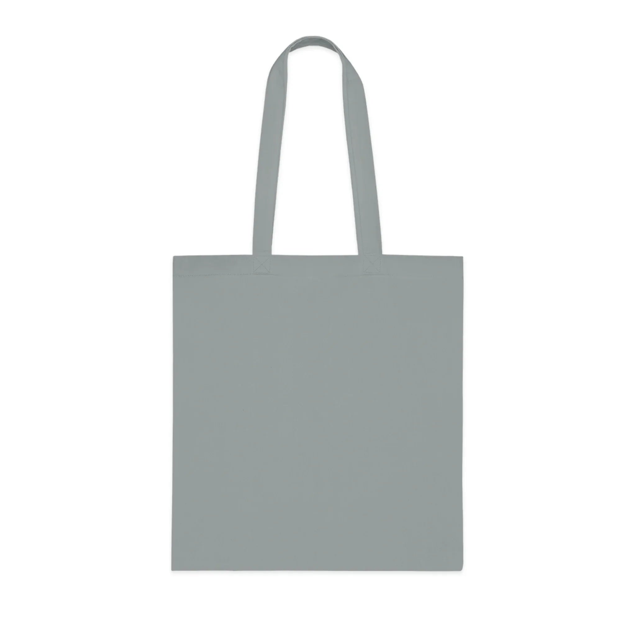 Grey receipt tote bag, plain front, flat view