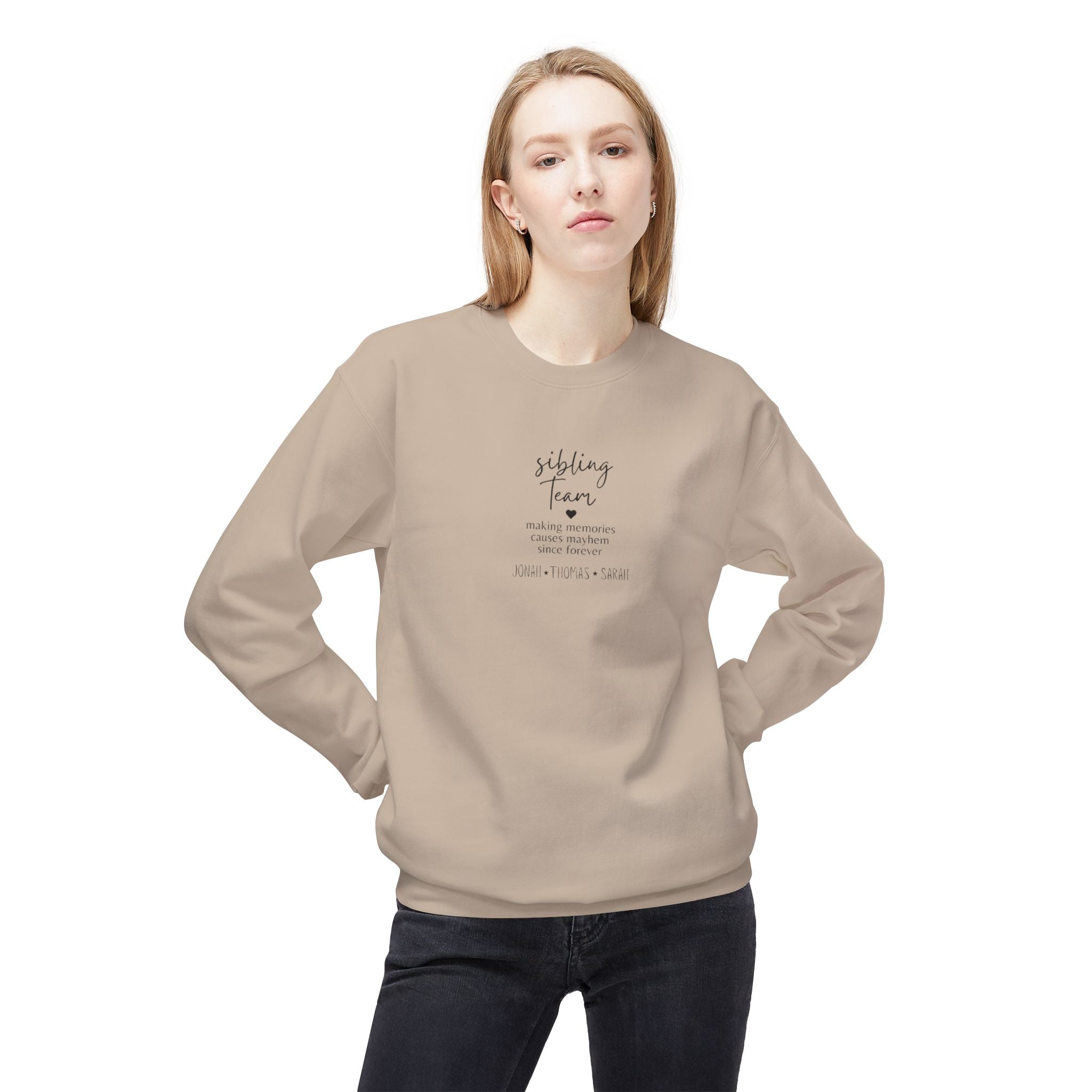 Sibling Farm Crewneck Sweatshirt — Minimal Cozy Family Quote Pullover