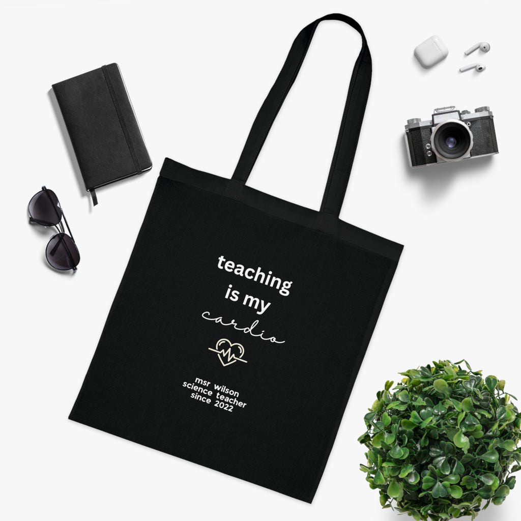 Teaching Is My Cardio — Personalised Teacher Tote Bag