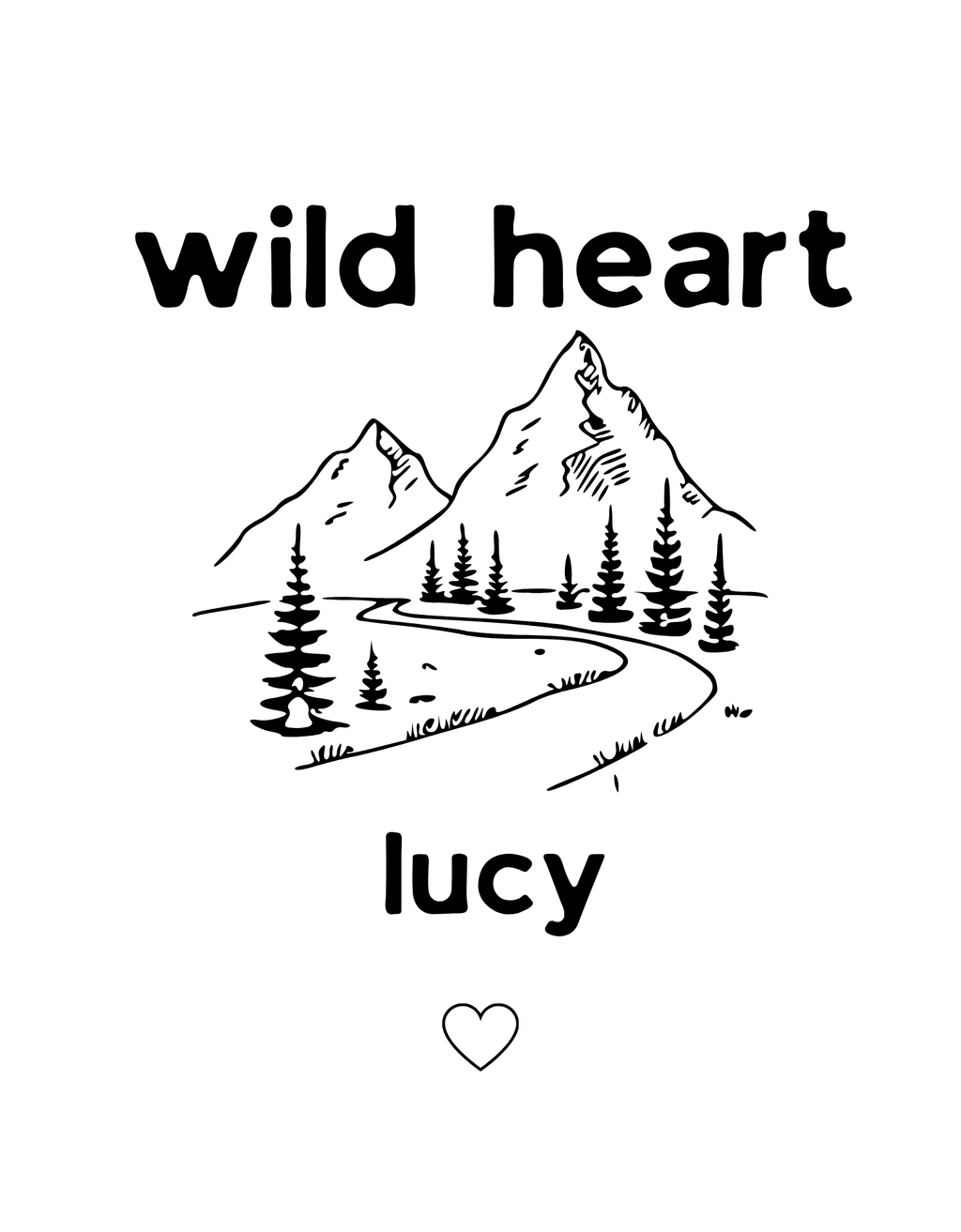 Wild Heart Personalised T-Shirt | Nature Tee with Custom Name