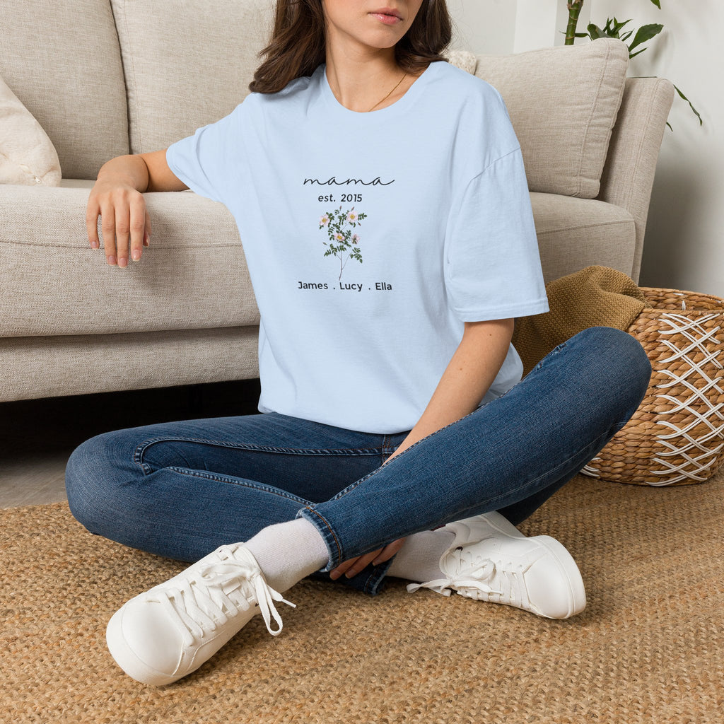 Mama Est. 2015 Floral T-Shirt | Personalised Mother's Day Gift