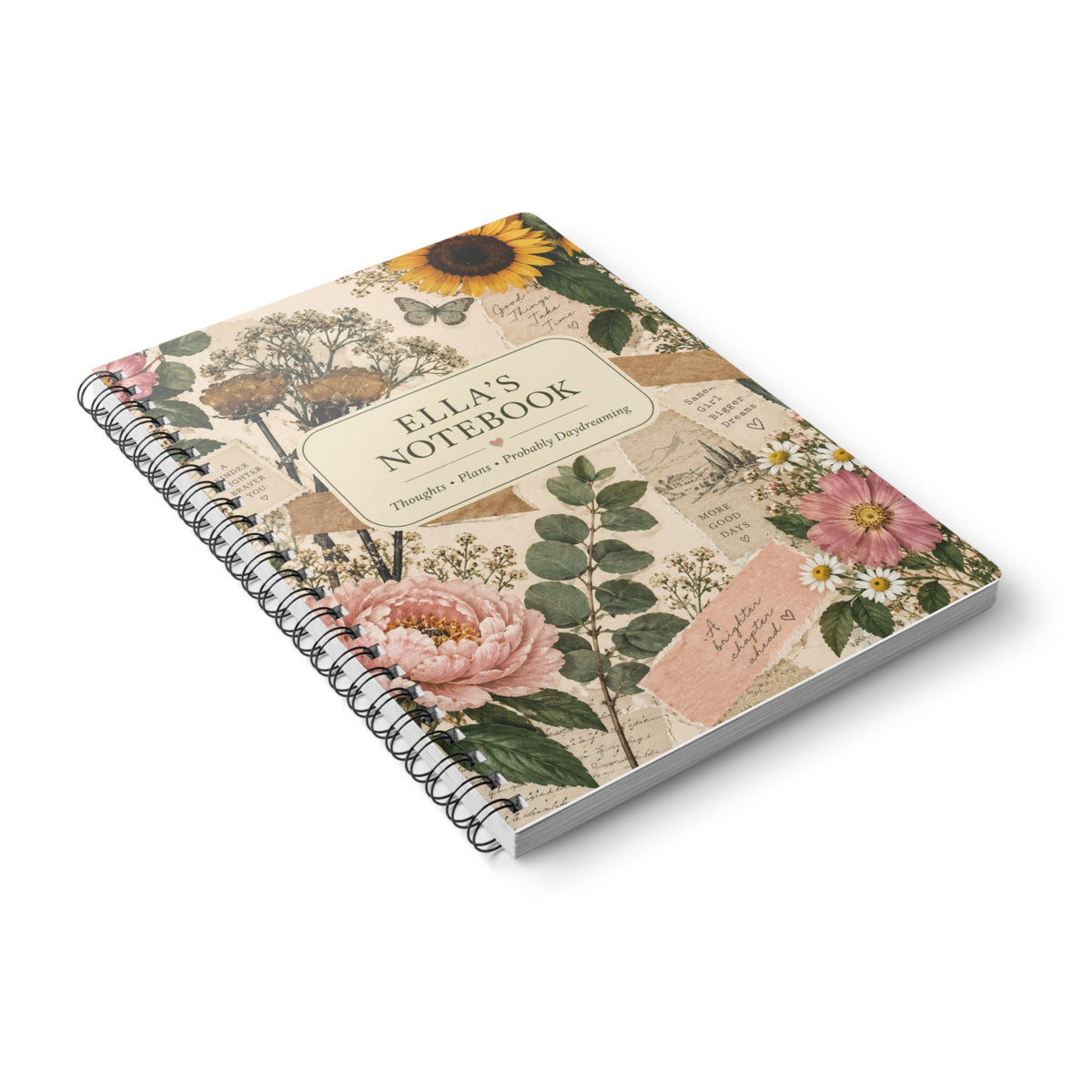 Ella's Notebook — Personalised Floral Vintage A5 Journal