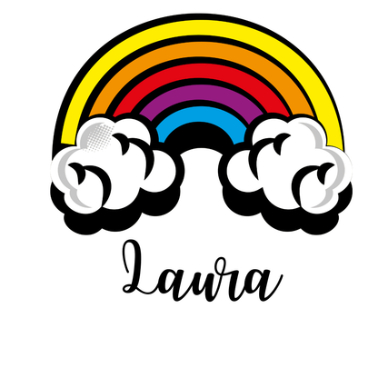 Tote Bag Personalised Name Rainbow Canvas