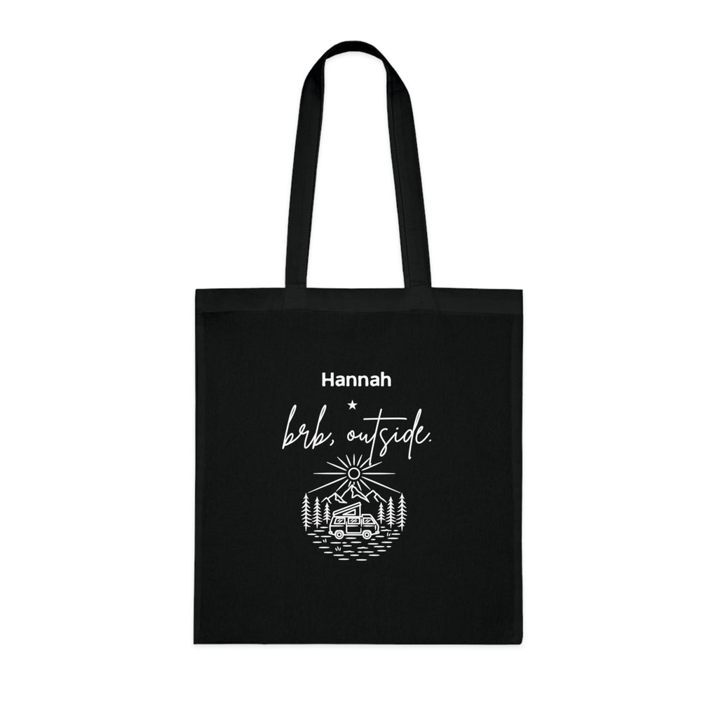 Personalised 'BRB, Outside' Tote Bag — Custom Name Nature Illustration