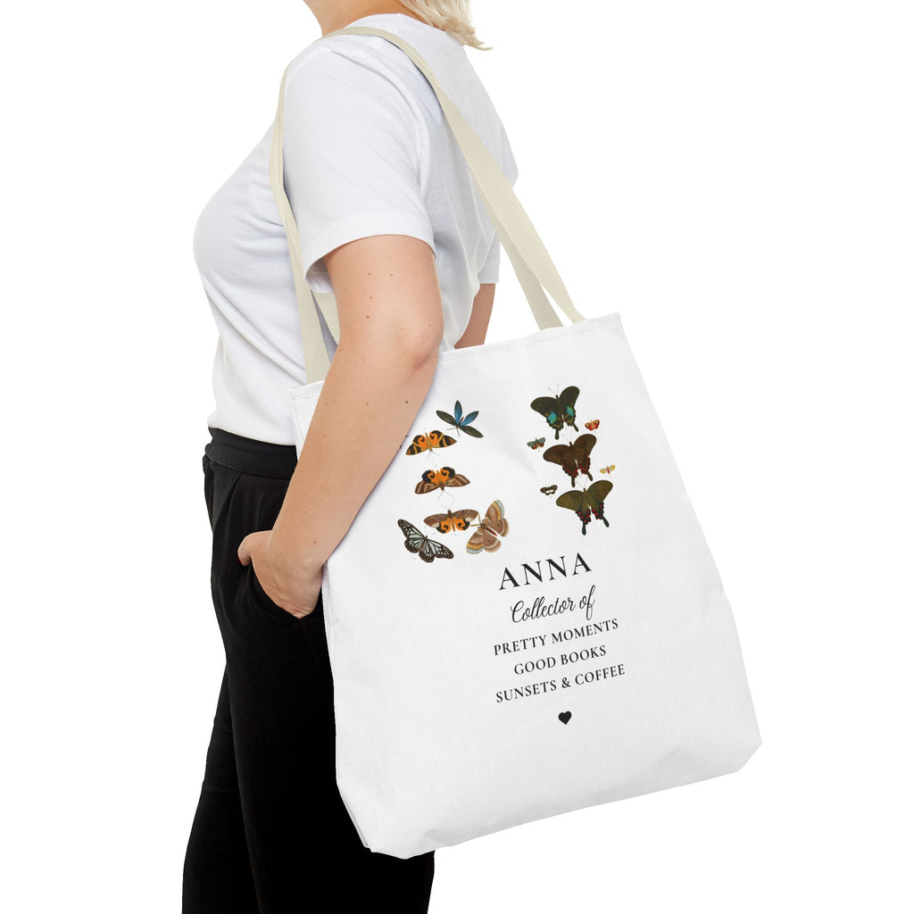 Personalised Butterfly Tote Bag — Custom Name & Collector Of Phrase Gift