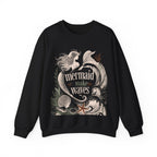 Unisex crewneck sweatshirt in black with mermaid 'make waves' front graphic