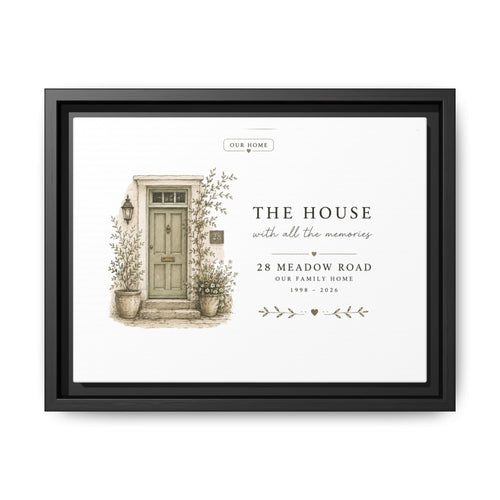 Personalised House Name Canvas Print — New Home & Housewarming Gift - AlleyCrafters