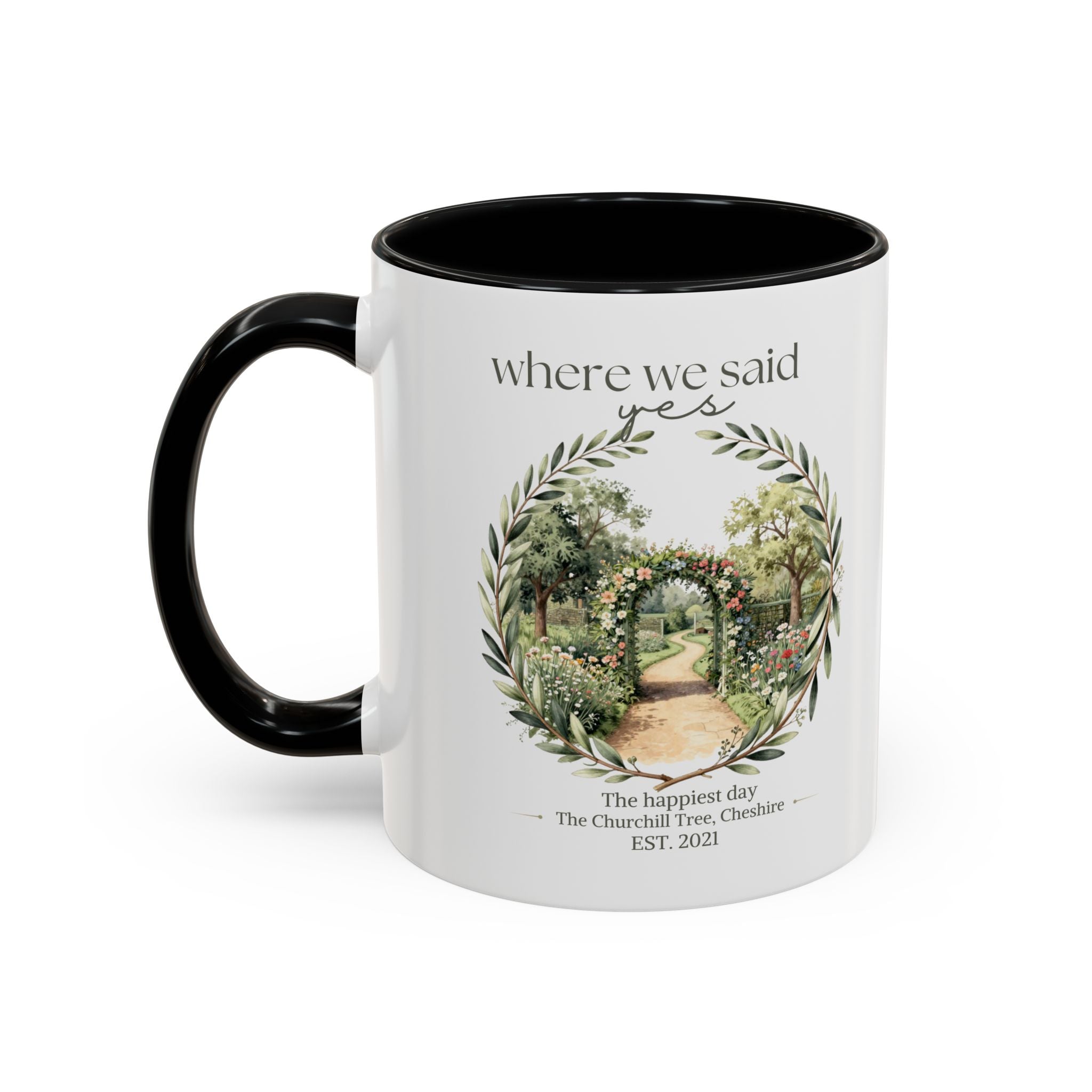 Personalised Where We Said Yes Accent Mug | Wedding Venue Keepsake Gift