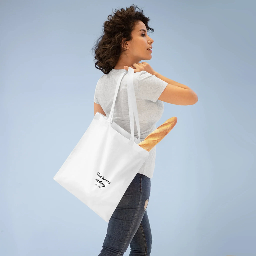 Personalised Sibling Tote Bag | Funny Family Gift | “The Favourite Sibling” EST Year Tote | Reusable Canvas Bag UK - Alley Crafters