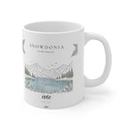 Personalised Snowdonia Scenic Mug — Lake & Mountain Illustration - AlleyCrafters