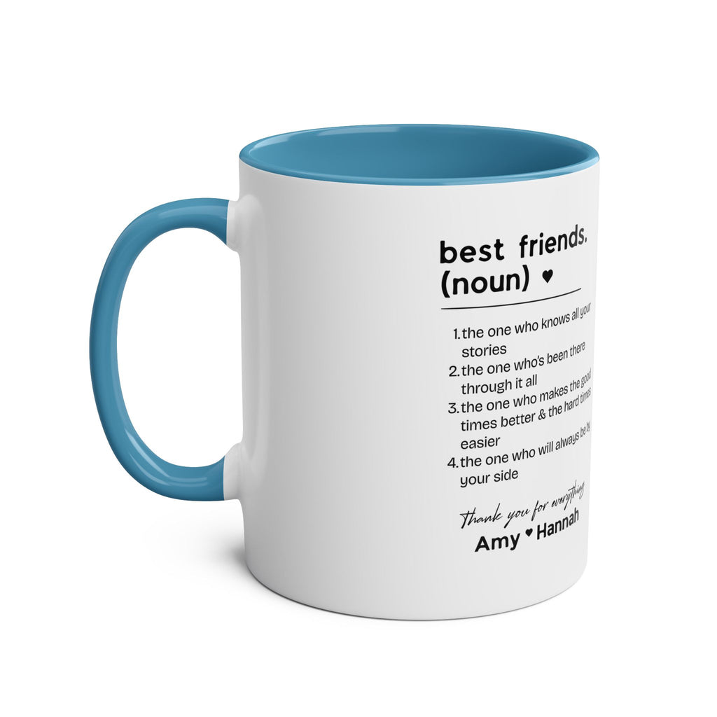 Best Friends Definition Coffee Mug — Personalized Friendship Gift (11oz Two-Tone)