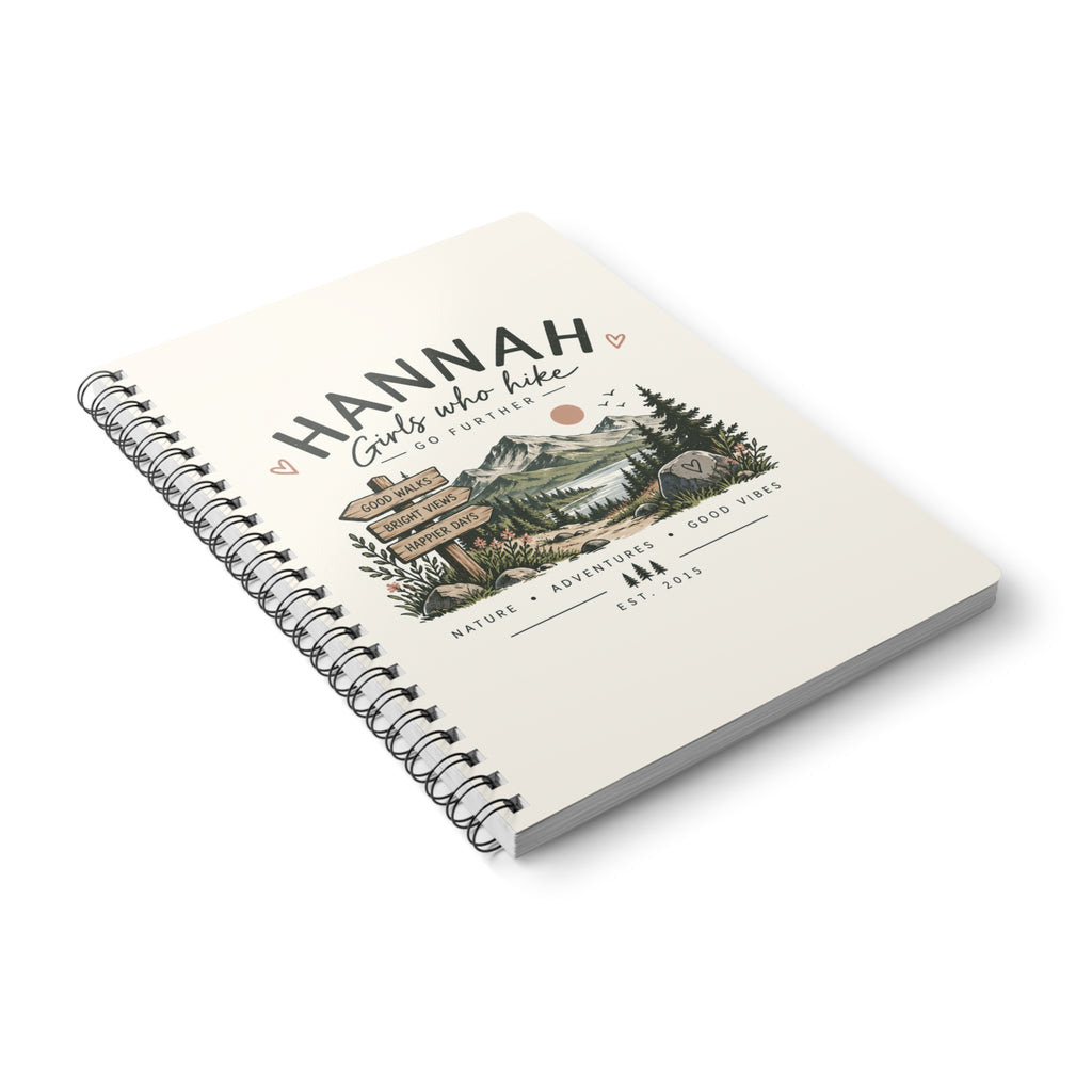 Personalised Girls Who Hike A5 Wirobound Notebook — Nature Adventure Journal