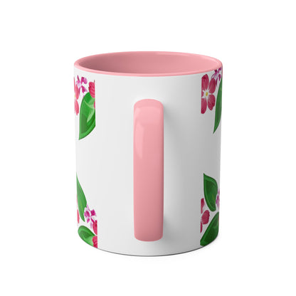 Two-Tone Floral MUM Coffee Mugs, 11oz