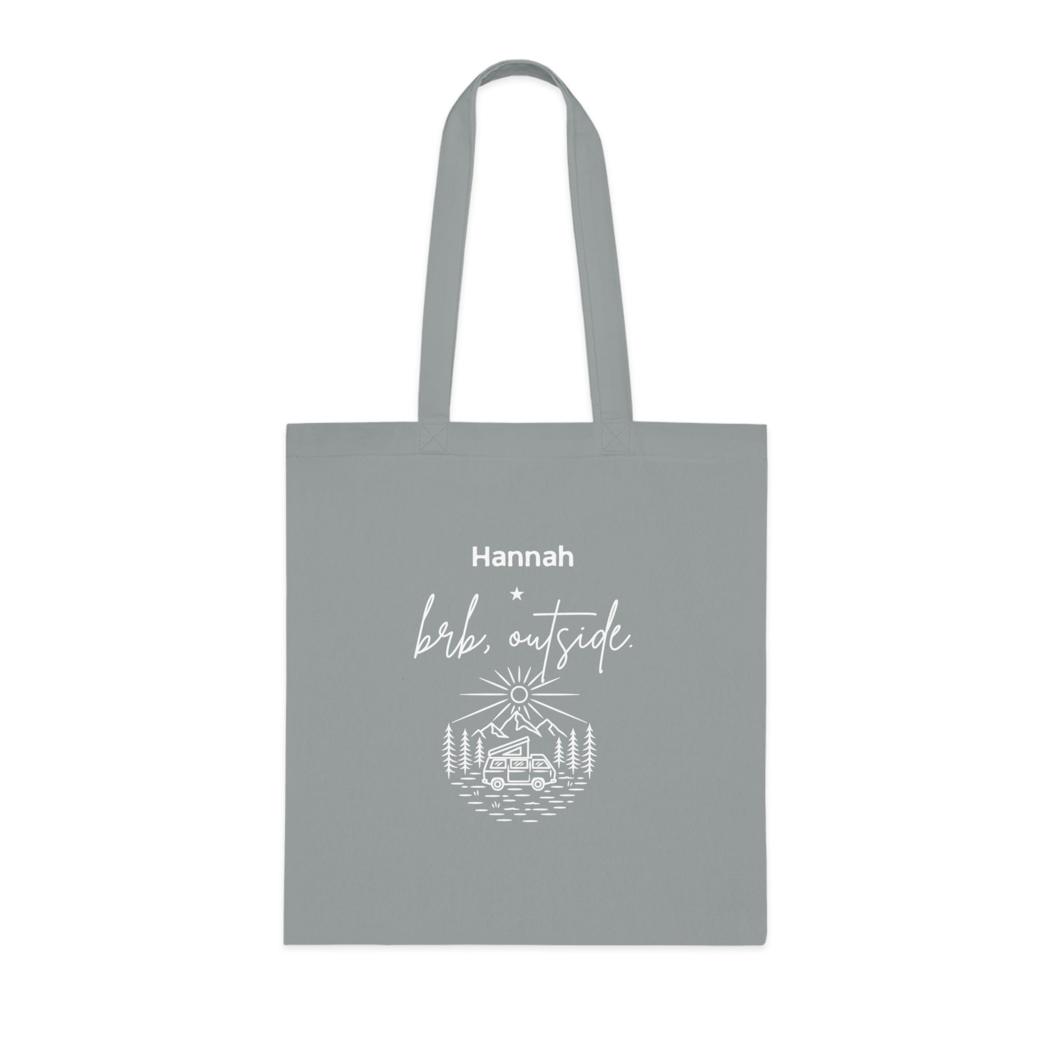 Personalised 'BRB, Outside' Tote Bag — Custom Name Nature Illustration