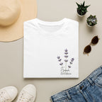 Personalised Lavender Sprig T-Shirt | Custom Name & Year | Botanical Gift for Her