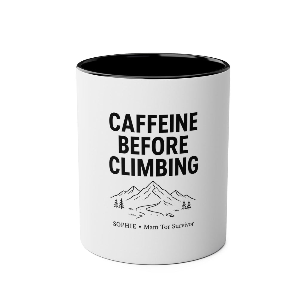 Personalised Climbing Mug – Caffeine Before Climbing