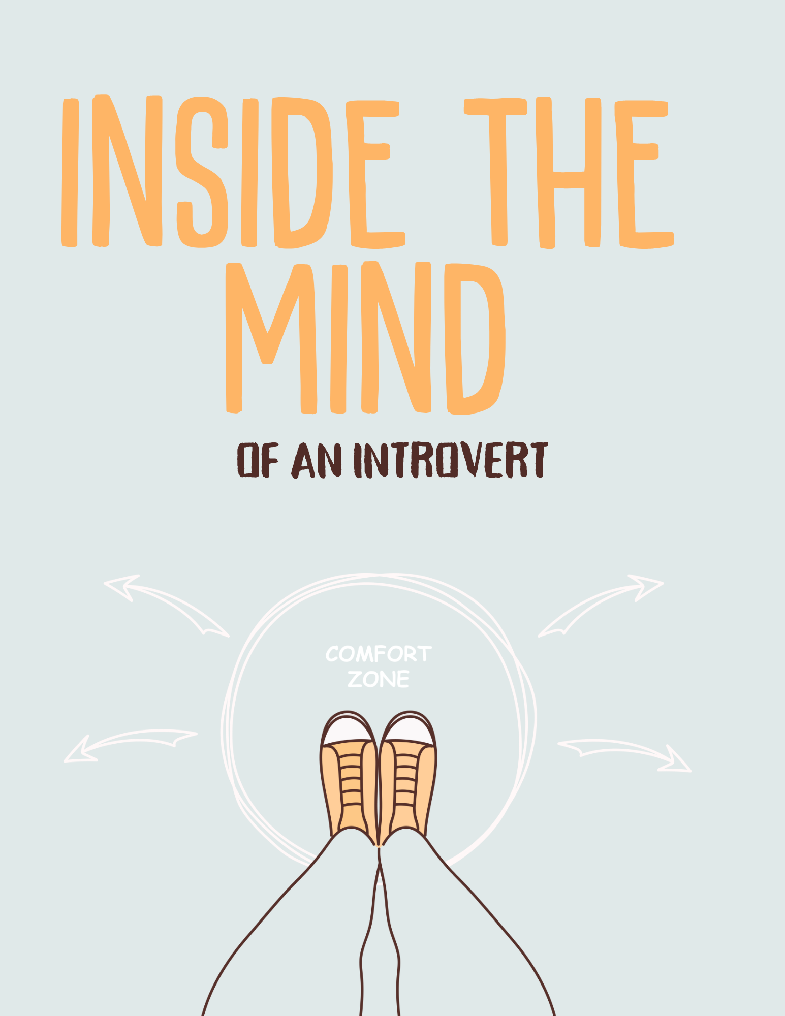 A5 spiral notebook cover close-up: “INSIDE THE MIND of an introvert” with comfort zone