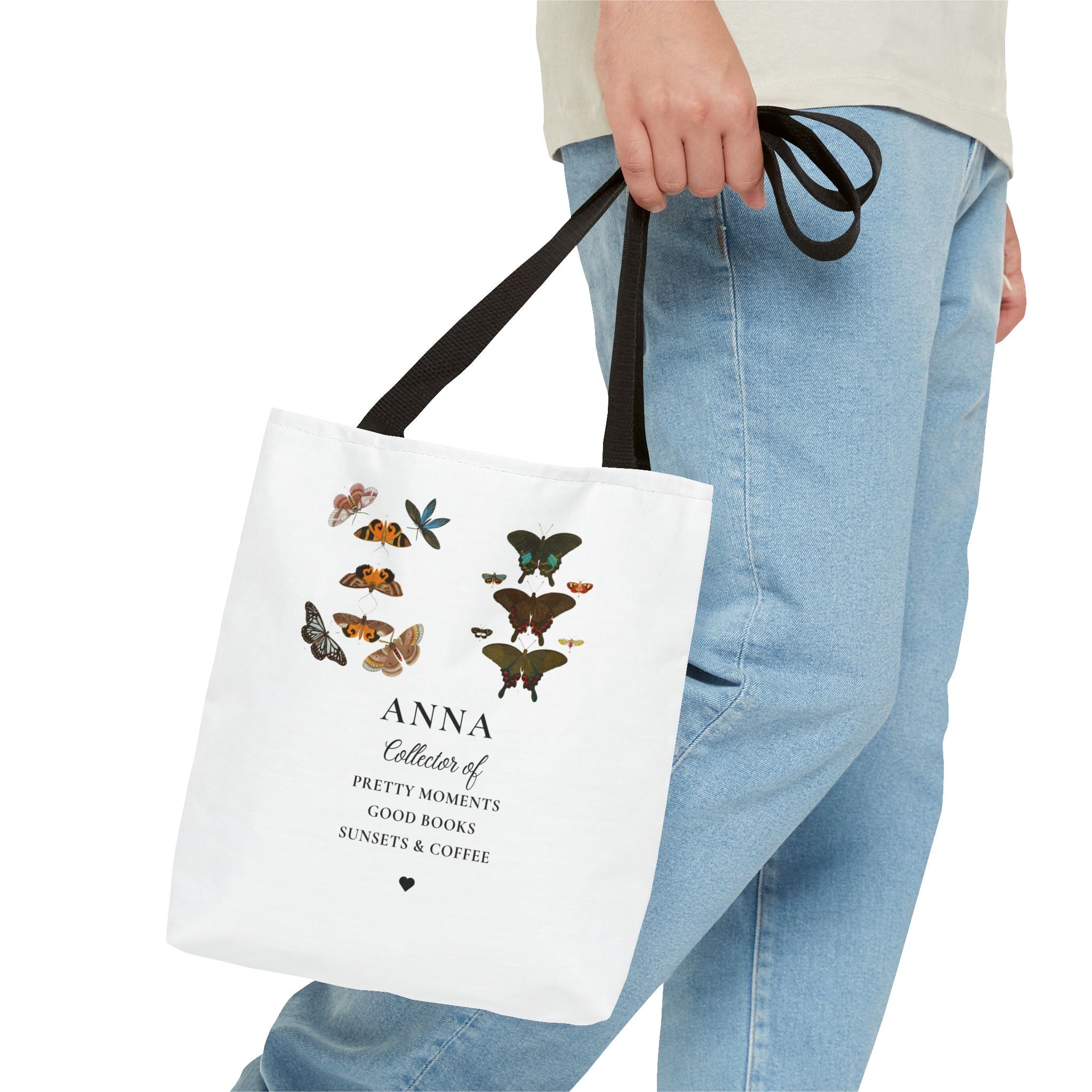 Personalized Butterfly Tote Bag — "Anna, Collector of Pretty Moments"