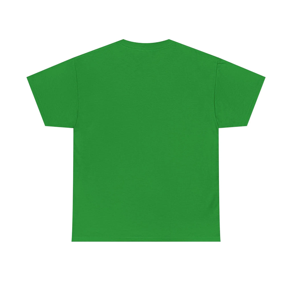 Bright green unisex heavy cotton t-shirt with crew neck and short sleeves, back