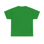 Bright green unisex heavy cotton t-shirt with crew neck and short sleeves, back