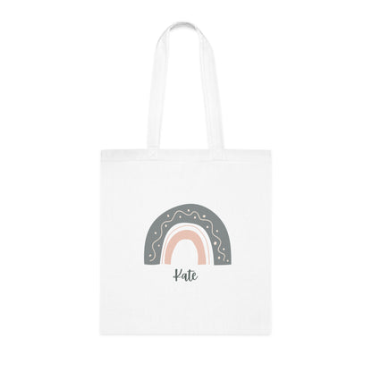 Personalised Rainbow Neutral Tote