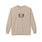 Sand/beige crewneck sweatshirt with 'I Tell Dad Jokes Periodically' chest graphic